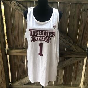 Mississippi State Madness Maroon & White Tank Top Size XL